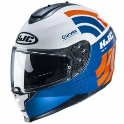 Promo 🛒 Plastic Hjc C70 Curves Helmet Blue Orange 🤩