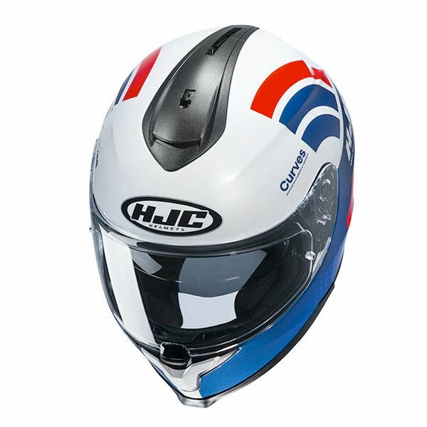 Promo π Plastic Hjc C70 Curves Helmet Blue Orange π€© - Image 3