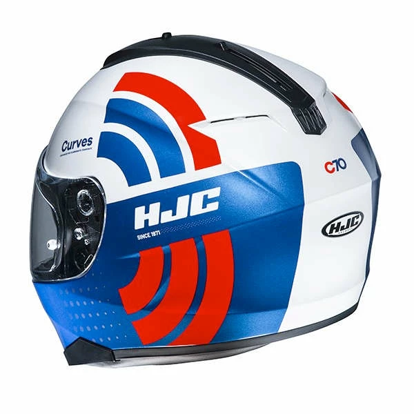 Promo π Plastic Hjc C70 Curves Helmet Blue Orange π€© - Image 2