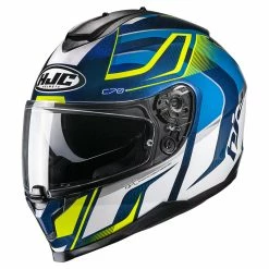Budget 🧨 Plastic Hjc C70 Lantic Helmet Blue Yellow ❤️