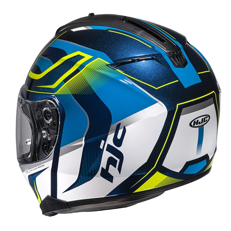 Budget 𧨠Plastic Hjc C70 Lantic Helmet Blue Yellow β€οΈ - Image 2