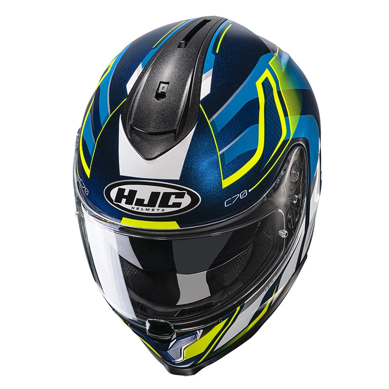 Budget 𧨠Plastic Hjc C70 Lantic Helmet Blue Yellow β€οΈ - Image 3