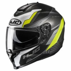 New ✔️ Plastic Hjc C70 Silon Helmet Black Yellow 👍