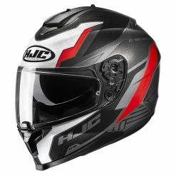 Discount 👍 Plastic Hjc C70 Silon Helmet Black Red 😍