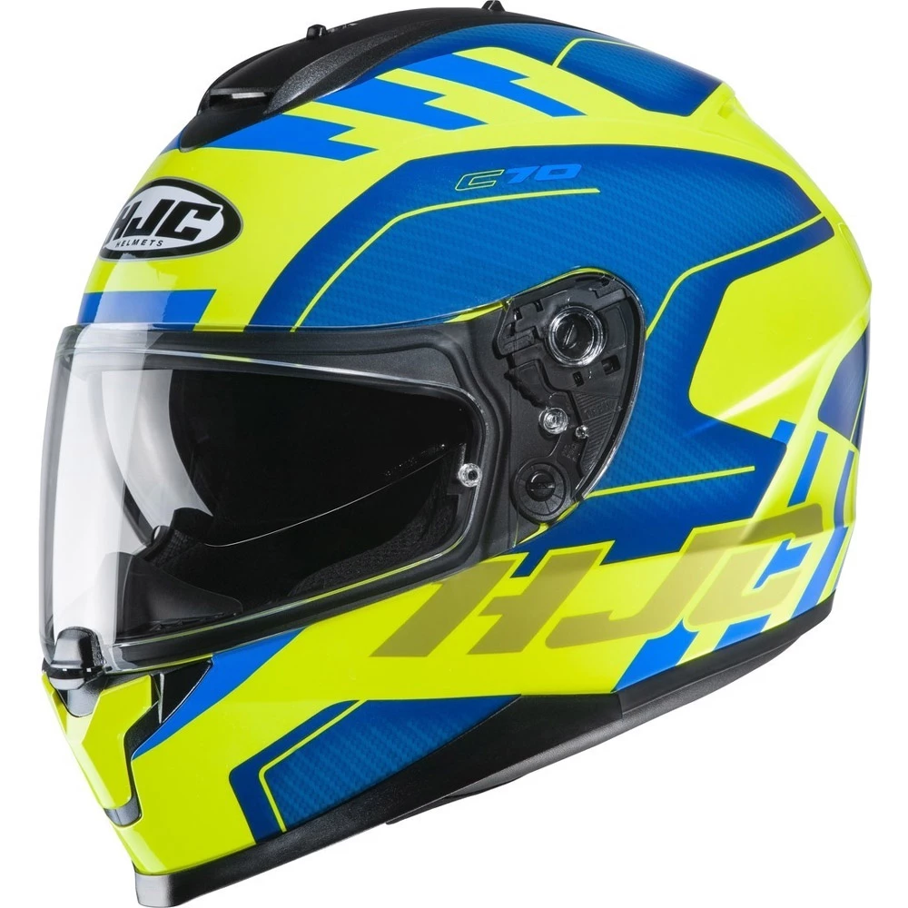 Deals π Plastic Hjc C70 Koro Helmet Blue Yellow π
