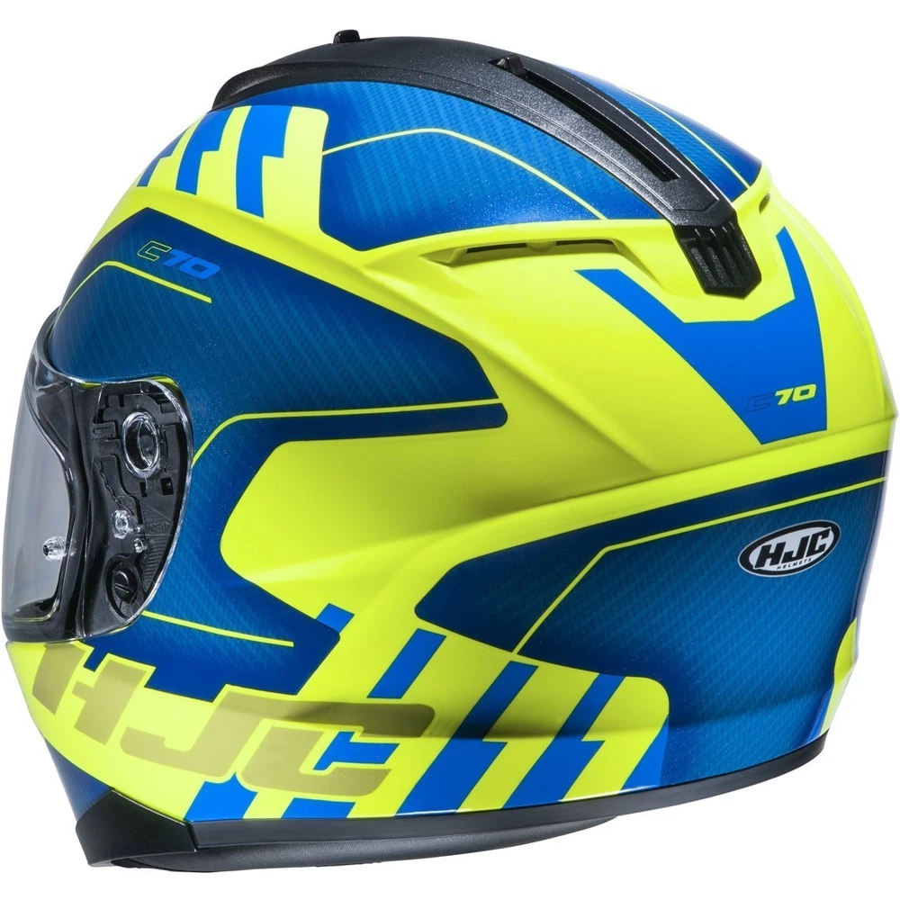 Deals π Plastic Hjc C70 Koro Helmet Blue Yellow π - Image 2