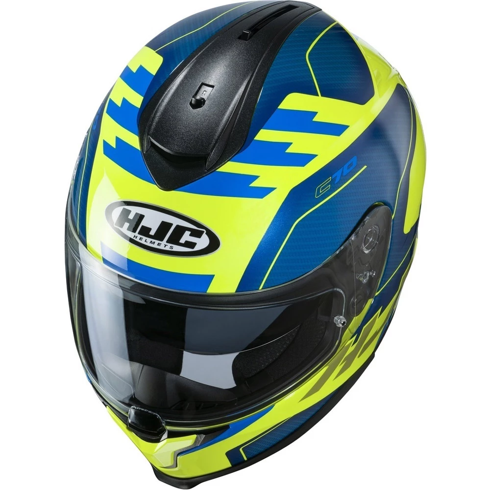 Deals π Plastic Hjc C70 Koro Helmet Blue Yellow π - Image 3