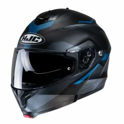 Promo ❤️ Plastic Hjc C91 Karan Modular Helmet Blue Black ✔️