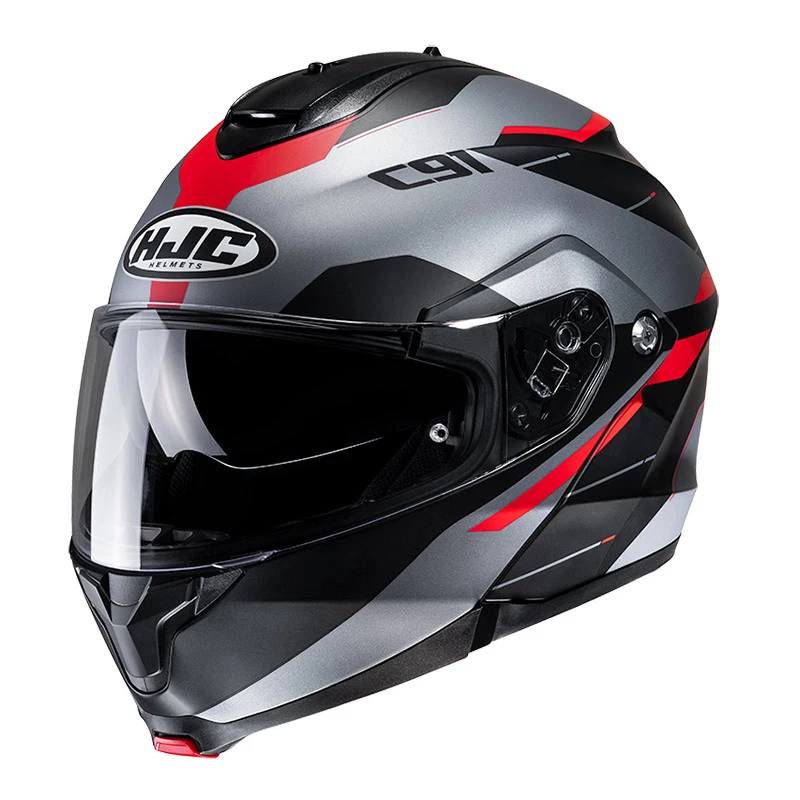 Cheapest ๐ Plastic Hjc C91 Karan Modular Helmet Red Grey ๐