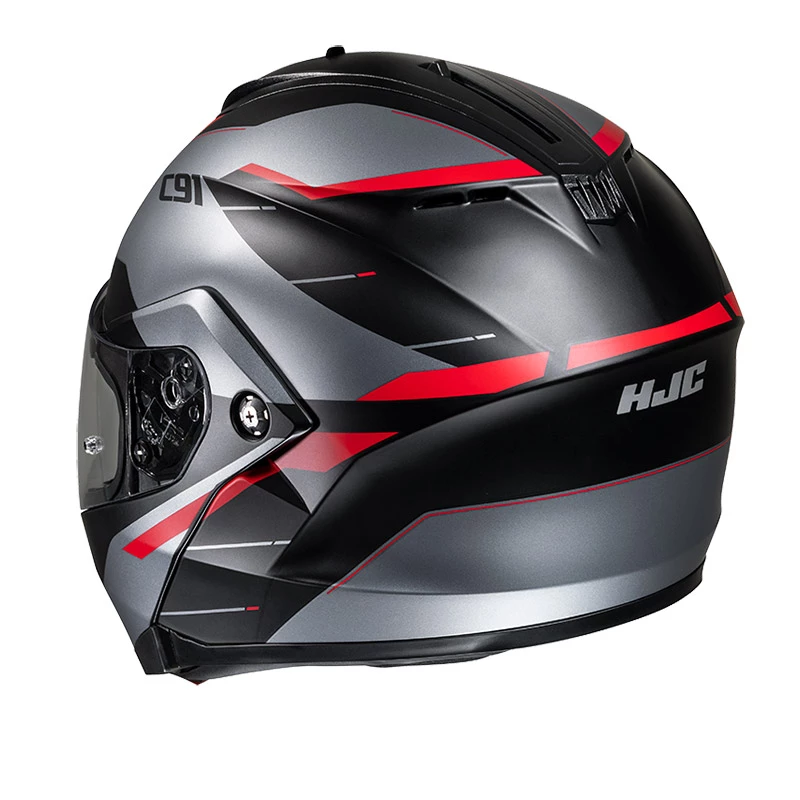 Cheapest ๐ Plastic Hjc C91 Karan Modular Helmet Red Grey ๐ - Image 2