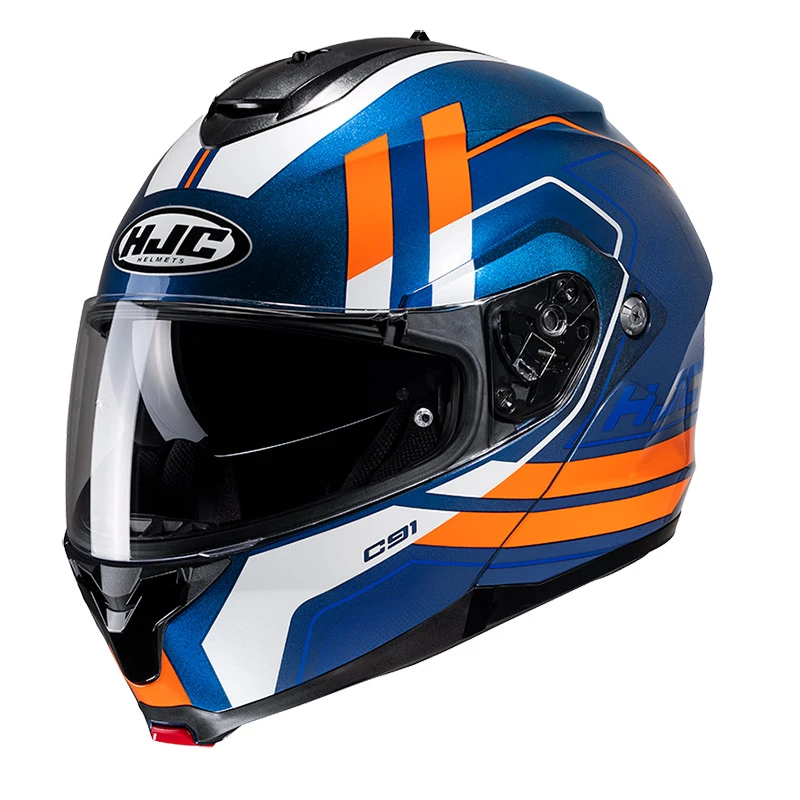 Flash Sale โ Plastic Hjc C91 Octo Modular Helmet Orange Blue ๐งจ