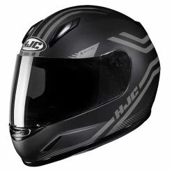 New 😀 Plastic Hjc Cl Y Strix Youth Helmet Black Grey 💯