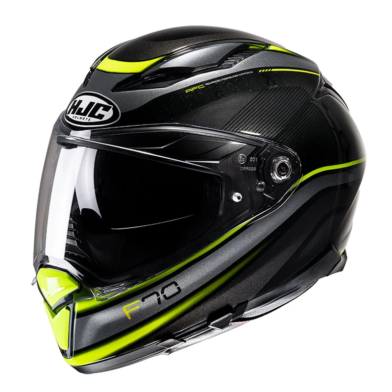 Wholesale ✔️ Fiber Hjc F70 Diwen Helmet Black Yellow 🔔