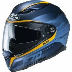Cheap 🔥 Fiber Hjc F70 Feron Helmet Blue Yellow 😀