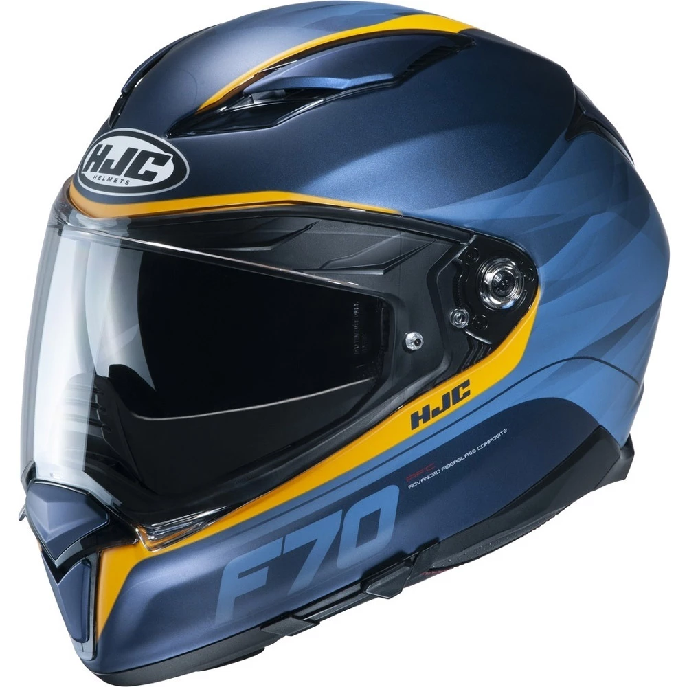 Cheap 🔥 Fiber Hjc F70 Feron Helmet Blue Yellow 😀