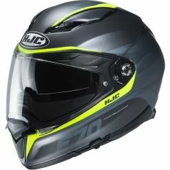 Wholesale 😀 Fiber Hjc F70 Feron Helmet Black Yellow 🌟