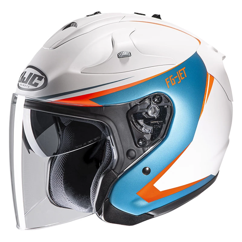 Brand new βοΈ Fiber Hjc Fg Jet Balin Helmet Light Blue Orange π