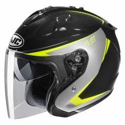 Promo ✨ Fiber Hjc Fg Jet Balin Helmet Black Yellow 🎁