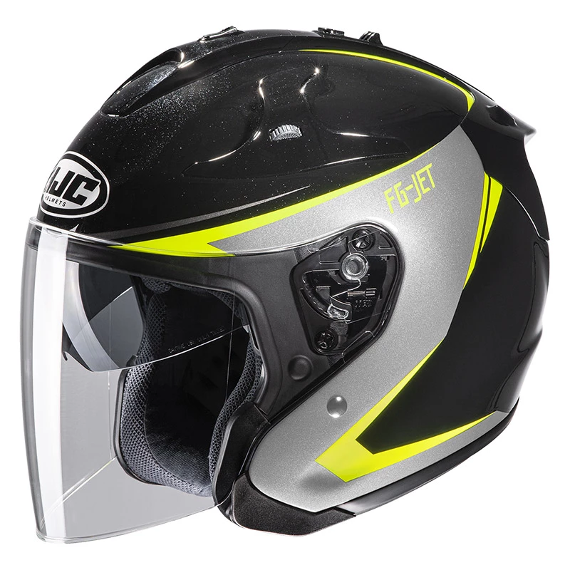Promo β¨ Fiber Hjc Fg Jet Balin Helmet Black Yellow π