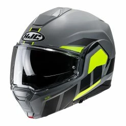 Flash Sale 🧨 Plastic Hjc I100 Beis Modular Helmet Yellow Grey ❤️