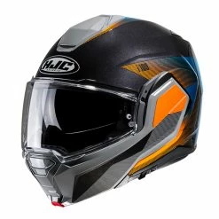 Discount 🎉 Plastic Hjc I100 Beston Modular Helmet Orange Blue 🎁