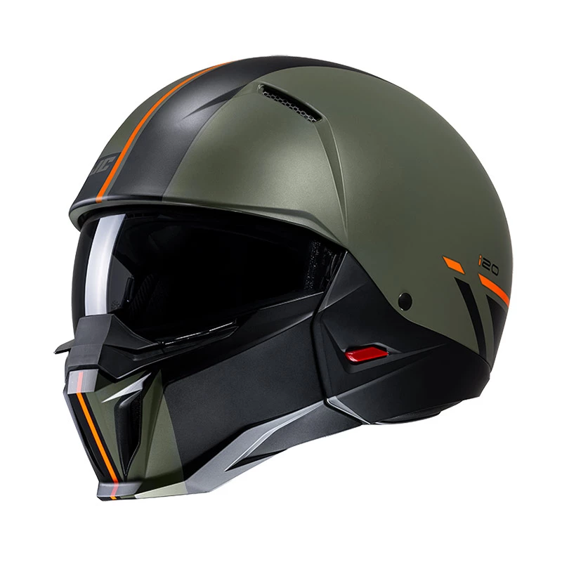 Cheap ๐ Removable Chin Hjc I20 Batol Helmet Green Orange ๐ฅฐ