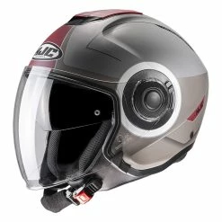 Buy 🤩 Plastic Hjc I40 Panadi Helmet Grey Bordeaux 💯