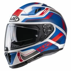 Promo 🛒 Plastic Hjc I70 Lonex Helmet Blue Red ✔️