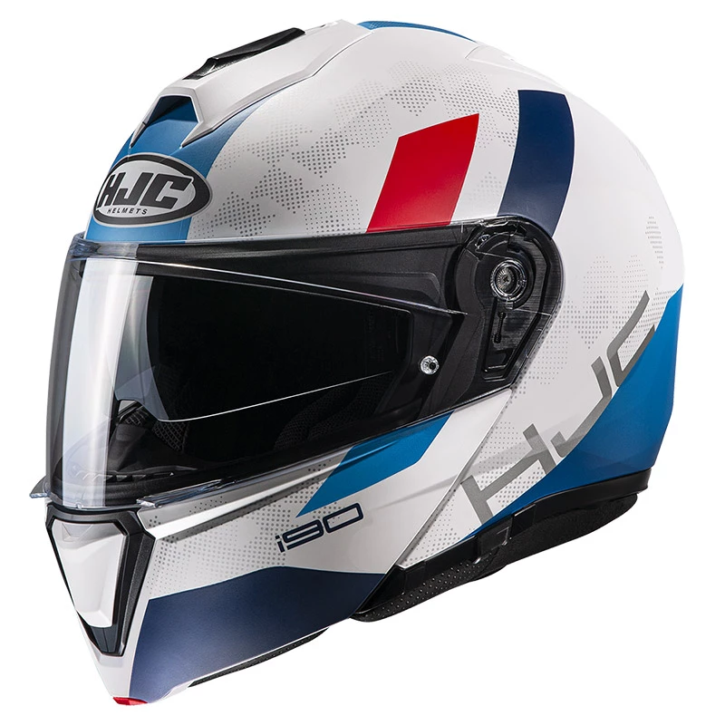 Hot Sale ๐คฉ Plastic Hjc I90 Syrex Modular Helmet White Blue ๐