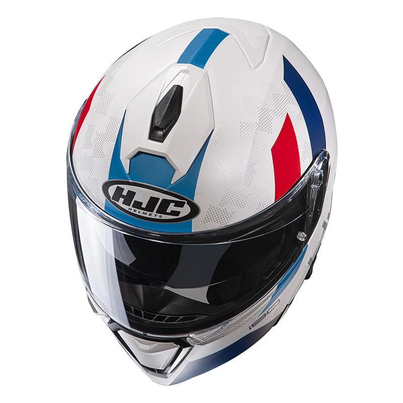 Hot Sale ๐คฉ Plastic Hjc I90 Syrex Modular Helmet White Blue ๐ - Image 3