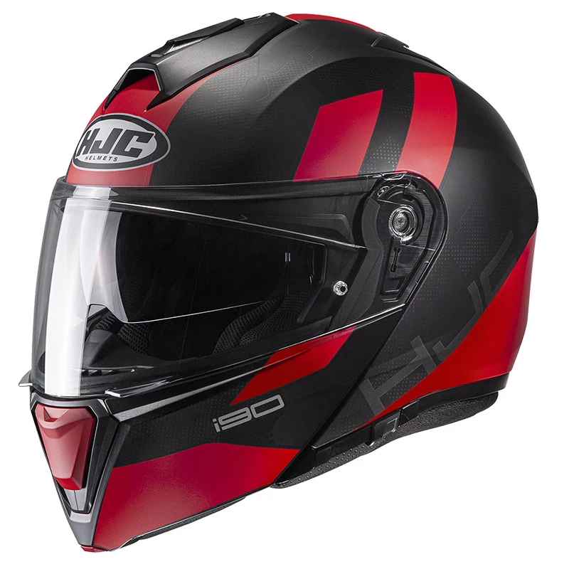 Best reviews of ๐ Plastic Hjc I90 Syrex Modular Helmet Black Red ๐