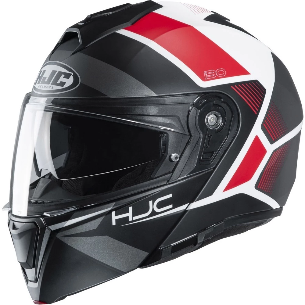 Best reviews of ๐งจ Plastic Hjc I90 Hollen Modular Helmet Black Red White ๐คฉ