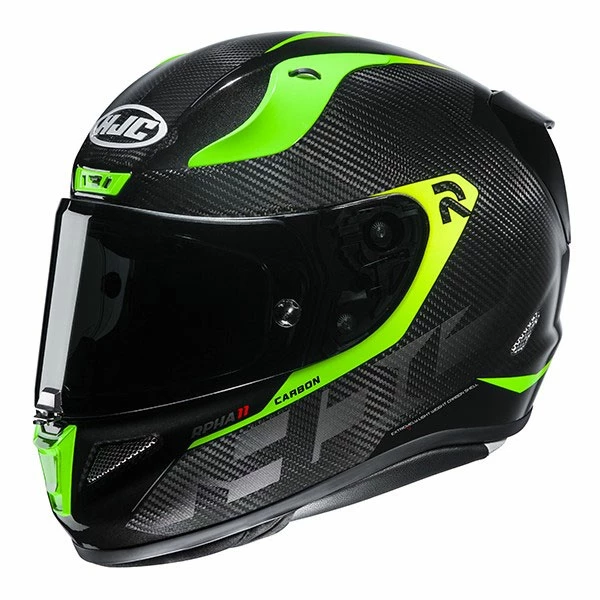 Budget π Fiber Hjc Rpha 11 Carbon Bleer Helmet Green Yellow Fluo π