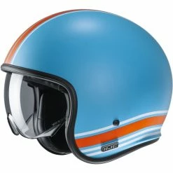 Best Sale ⭐ Custom Hjc V30 Senti Helmet Blue Orange 😀